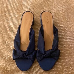 J crew Navy Satin Sandal NWOT